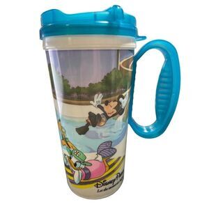 Walt Disney Parks BPA-free Travel Mug Resort Rapid Fill Refillable Cup Blue lid